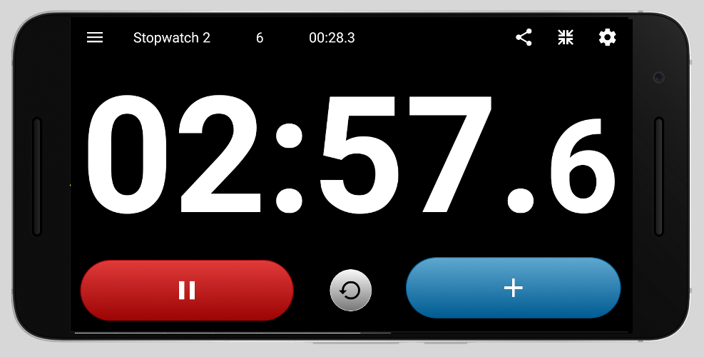 Stopwatch & lap timer - landscape view